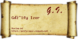 Gálfy Izor névjegykártya